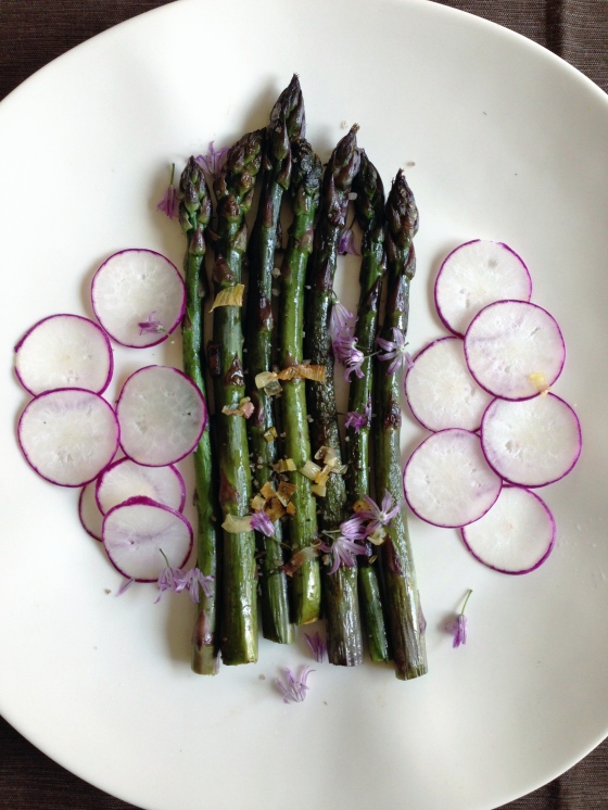purple radish asparagus